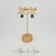 Boucles d'oreilles XVIIIe Noeud - strass Vert