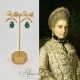 Boucles d'oreilles XVIIIe Noeud - strass Vert