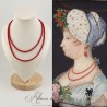 Collier 2 rangs de perles - Corail