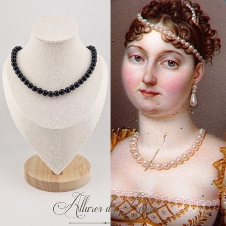 Collier  Agate Noire