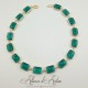 Collier Strass Carrés - Vert