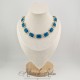 Collier Strass Carrés - Bleu
