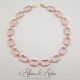 Collier Strass Carrés - Rose