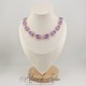 Collier Strass Carrés - Mauve