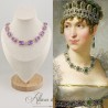 Collier Strass Carrés - Mauve