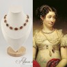 Collier Strass Ovales - Marron