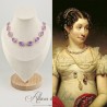 Collier Strass Ovales - Mauve