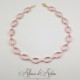 Collier Strass Ovales - Rose