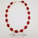 Collier Strass Ovales - Rouge