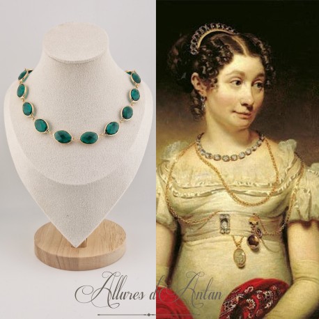 Collier Strass Ovales - Vert