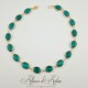 Collier Strass Ovales - Vert