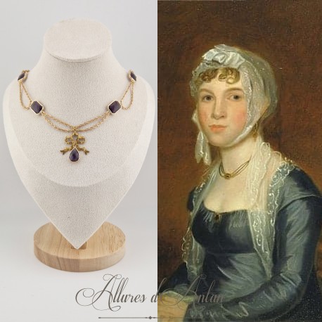 Collier en esclavage- Chaine et Strass - VIOLET