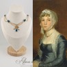 Collier en esclavage- Chaine et Strass - BLEU