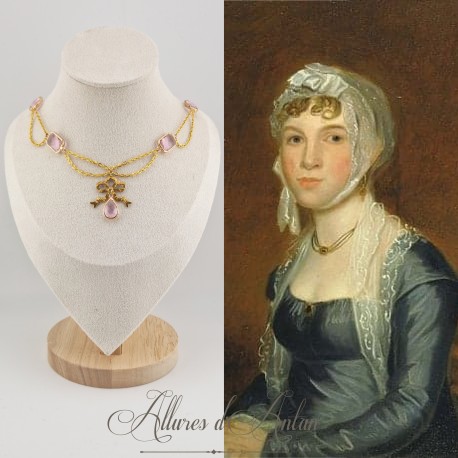 Collier en esclavage- Chaine et Strass - ROSE