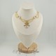 Collier en esclavage- Chaine et Strass - BLANC