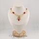 Collier en esclavage- Chaine et Strass - Rouge