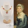 Collier en esclavage- Chaine et Strass - Rouge