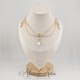 Collier en esclavage- Chaine et Strass - Blanc
