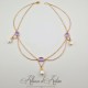 Collier en esclavage- Chaine et Strass - Mauve