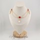 Collier en esclavage- Chaine et Strass - Rouge