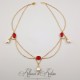 Collier en esclavage- Chaine et Strass - Rouge