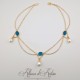 Collier en esclavage- Chaine et Strass - Bleu