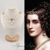 Collier- Chaine, Strass et Perles - Mauve