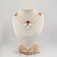 Collier- Chaine, Strass et Perles - Rouge