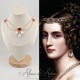 Collier- Chaine, Strass et Perles - Rouge