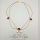 Collier- Chaine, Strass et Perles - Violet