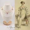 Collier- Chaine, Strass et Perles - Mauve