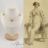 Collier- Chaine, Strass et Perles - Vert c