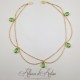 Collier- Chaine, Strass et Perles - Vert c