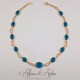 Collier- Chaine et Strass - BLEU