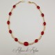 Collier- Chaine et Strass - ROUGE