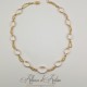 Collier- Chaine et Strass - BLANC