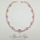 Collier- Chaine et Strass - Mauve