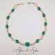 Collier- Chaine et Strass - VERT