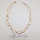 Collier- Chaine et Strass - BLANC