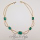 Collier- Chaine et Strass - VERT