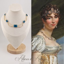 Collier- Chaine et Strass - BLEU