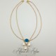 Collier- Chaine, Strass et Perles - Bleu