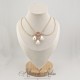 Collier- Chaine, Strass et Perles - Rose
