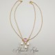Collier- Chaine, Strass et Perles - Rose