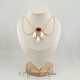 Collier- Chaine, Strass et Perles - Rouge
