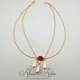 Collier- Chaine, Strass et Perles - Rouge