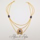 Collier en esclavage- Chaine et Strass - VIOLET