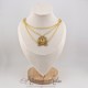 Collier en esclavage- Chaine et Strass - JAUNE