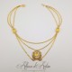 Collier en esclavage- Chaine et Strass - JAUNE