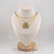 Collier en esclavage- Chaine et Strass -Vert Clair